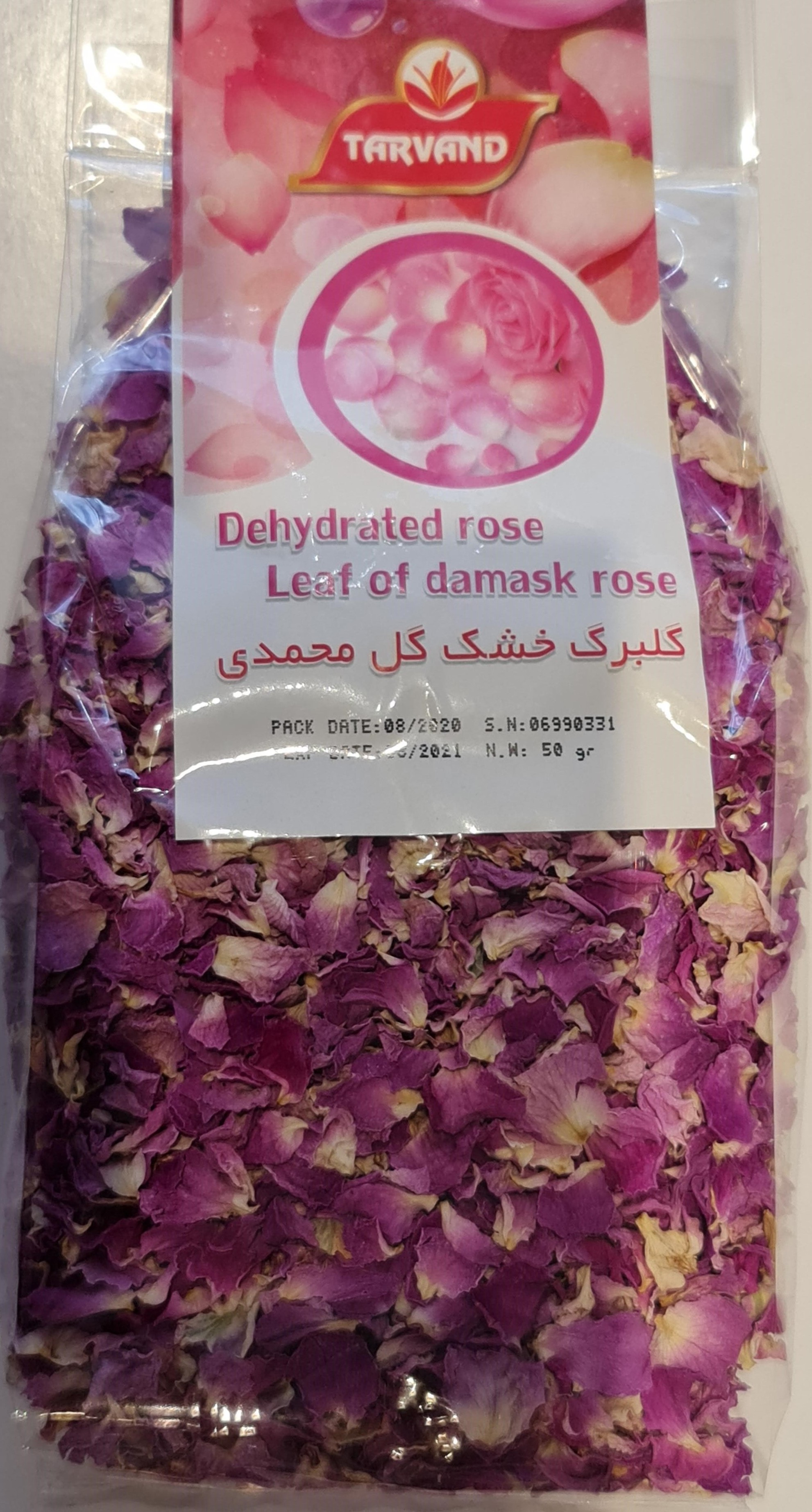 Pétales de rose séchées 50 Gr